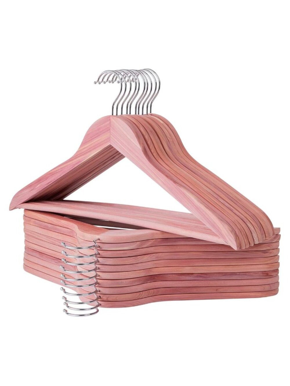 Cedar Wood Hangers 20 Pack Wooden Suit Hangers with Swivel Hook & Pant Bar
